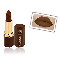 Colors Queen French Matte Lipstick (Coffee Brown) With Soft Kajal-thumb1