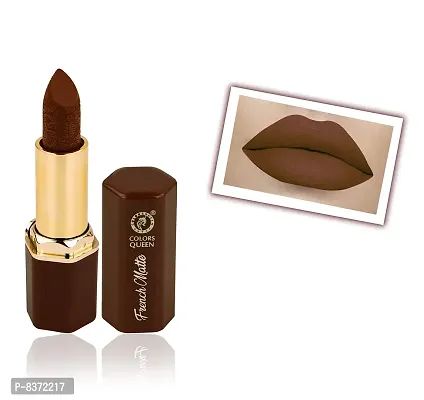 Colors Queen French Matte Lipstick (Coffee Brown) With Soft Kajal-thumb2