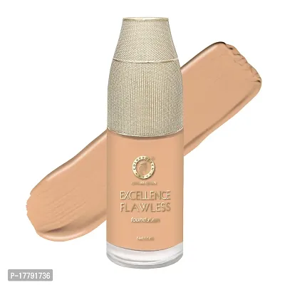 Colors Queen Excellence Flawless Foundation Oil Free Foundation for Complete Coverage Prevents Dark Circles, Dull Complexion and Redness comes with Primer + Base Long Lasting Foundation for Women (Warm Beige)
