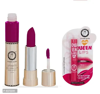 Colors Queen Long Lasting Matte Lipstick (Shimmer Maroon) With Lip Balm