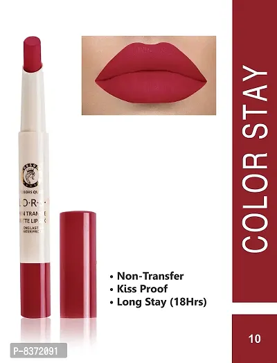 Colors Queen Non Transfer Long Lasting Matte Lipstick (Indian Red)) With Lip Pencil-thumb2