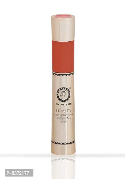 Colors Queen 2 in 1 Long Lasting Matte Lipstick (Peach Orange) With Soft Kajal-thumb4