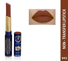 Colors Queen Non Transfer Long Lasting Matte Lipstick (Browny) With Lip Balm-thumb1