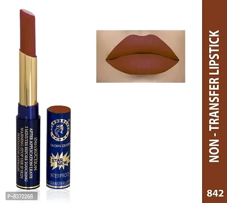 Colors Queen Non Transfer Long Lasting Matte Lipstick (Browny) With Lip Balm-thumb2