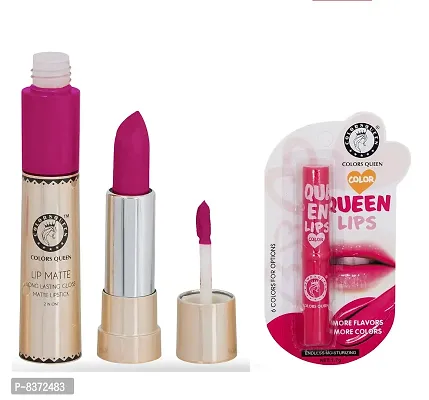 Colors Queen Long Lasting Matte Lipstick (Sharbati) With Lip Balm