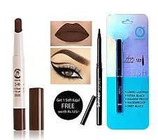 Colors Queen Non Transfer Matte Lipstick (Coffee) with soft Kajal-thumb2
