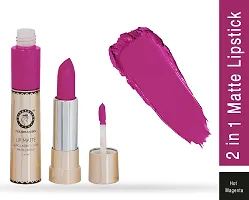 Colors Queen 2 in 1 Long Lasting Matte Lipstick (Hot Magenta) With Soft Kajal-thumb1