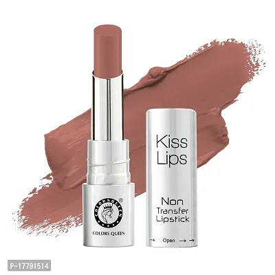 Colors Queen Kiss Lips Matte Lipstick Smudge Proof and Non Transfer Creamy Matte Long Stay Lipstick for Women (Nude)