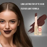 Colors Queen Beauty Lips Velvet Finish Non Transfer Matte Lipstick Highly Pigmented with Smooth Application Long Lasting Lipstick Waterproof Smudge Proof Lipstick for Women (Coffee Toffee)-thumb2