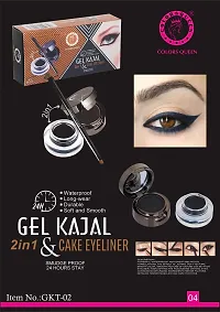 Colors Queen 2 in 1 Gel Kajal and Cake Eyeliner Jet Black-thumb4