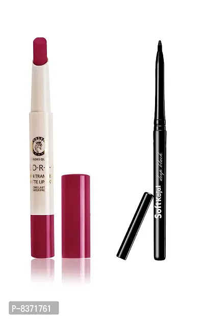 Colors Queen Non Transfer Matte Lipstick (Glam Pink) with soft Kajal
