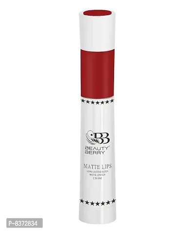 Beauty Berry Matte Lips 2 IN 1 Long Lasting Gloss Matte Lipstick (Red)-thumb2