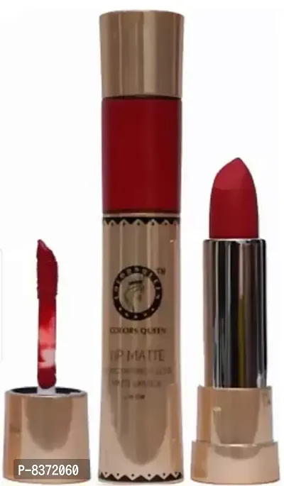 COLORS QUEEN Lip Matte 2 IN 1 Long Lasting Matte  Gloss Lipstick (Dark Maroon, 13 ml)