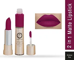 Colors Queen 2 in 1 Long Lasting Matte Lipstick (Spicy + Shimmer Pink) Pack of 2-thumb2