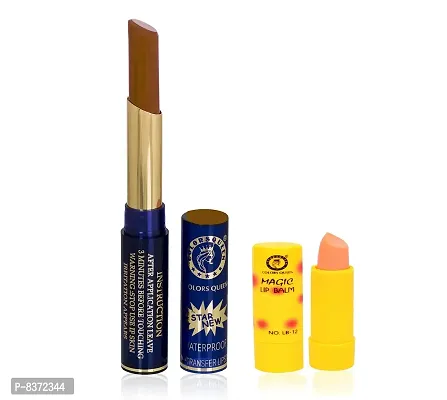 Colors Queen Non Transfer Long Lasting Matte Lipstick (Hot Chocolate) With Lip Balm