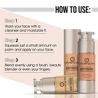 Colors Queen Oil Control Base Foundation Combination of Primer, Concealer and Moisturizer, Skin Brightening Liquid Foundation Water Resistant with Dewy Finish Foundation for Face Makeup (Natural, 30ml)-thumb3