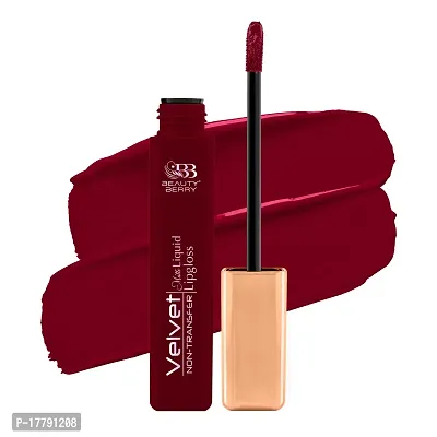 Beauty Berry Velvet Non Transfer Liquid Lipstick for Women (Subtle Red)