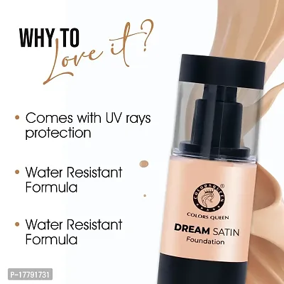 Colors Queen Dream Satin Oil Free Water Proof Foundation (Honey Beige)-thumb3