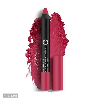 Colors Queen Color It All Non-Transfer Lip Crayon Lipstick Long Lasting Crayon Lipstick with Creamy Matte Finish Smudge Proof and Kiss Proof Lip Crayon for Women (Make it Happen, 3.5 gram)