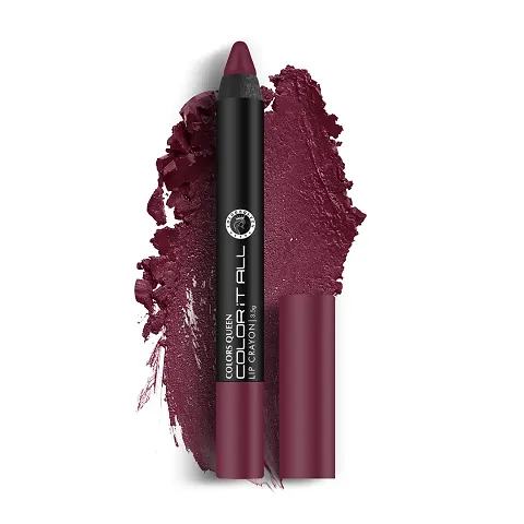 Colors Queen Color It All Non-Transfer Lip Crayon Lipstick Long Lasting Crayon Lipstick with Creamy Matte Finish Smudge Proof and Kiss Proof Lip Crayon for Women (Murphy Wine, 3.5 gram)