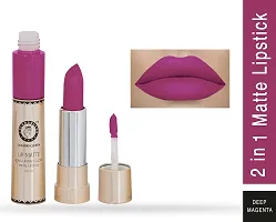 Colors Queen Long Lasting Matte Lipstick (Deep Magenta) With Lip Balm-thumb1