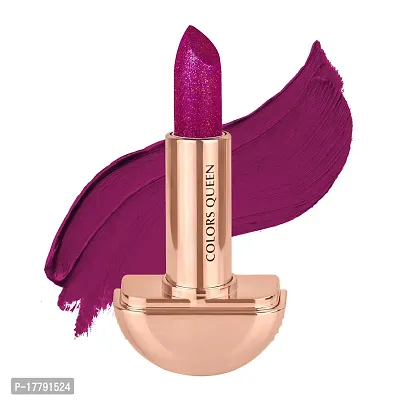 Colors Queen Lipstick Rockstar Lipstick Shimmery Matte Finish, Smudge Proof,12 Hour Stay Fuchsia (3 Gram)-thumb0