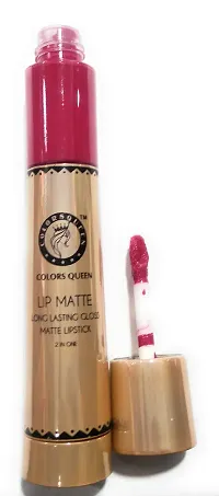 Colors Queen 2 In 1 Matte Lip Gloss-10 ml and Lipstick-2.5 gm (Neon Pink)-thumb3