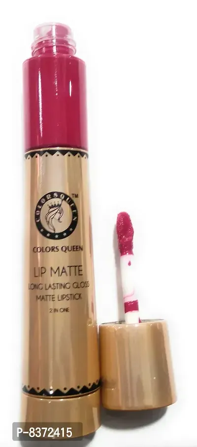 Colors Queen 2 In 1 Matte Lip Gloss-10 ml and Lipstick-2.5 gm (Neon Pink)-thumb4