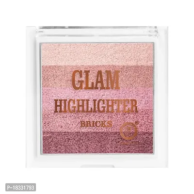 Classic Glam Highlighter For Face Makeup | Highly Pigmented Powder Highlighter Makeup | Multi Color Face Highlighter Palette - Shade- 8, 12G-thumb3