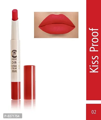 Colors Queen Non Transfer Matte Lipstick (Rich Red) With lip Pencil-thumb2