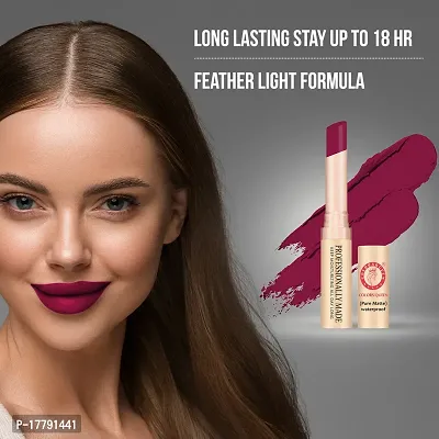 Colors Queen Beauty Lips Velvet Finish Matte Lipstick Highly Pigmented with Smooth Application Long Lasting Lipstick Waterproof Smudge Proof Lipstick for Women (Rich Maroon)-thumb3