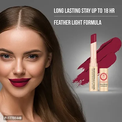 Colors Queen Beauty Lips Velvet Finish Matte Lipstick Highly Pigmented with Smooth Application Long Lasting Lipstick Waterproof Smudge Proof Lipstick for Women (Bridal Maroon)-thumb3