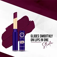 Colors Queen Queen Lips Matte Lipstick Long Lasting Lipstick Waterproof Highly Pigmented with Smooth Application Smudge Proof Lipstick for Women (Grape Wine)-thumb1