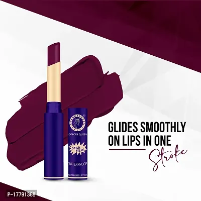 Colors Queen Queen Lips Matte Lipstick Long Lasting Lipstick Waterproof Highly Pigmented with Smooth Application Smudge Proof Lipstick for Women (Grape Wine)-thumb2