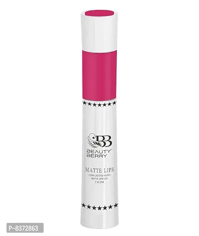 Beauty Berry Matte Lips 2 IN 1 Long Lasting Gloss Matte Lipstick (Honey Pink)-thumb2