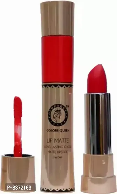 COLORS QUEEN Lip Matte 2in1 Long Lasting Gloss  Matte Lipstick (Red Lable, 13 ml)