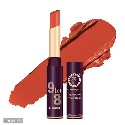 Colors Queen 9to8 Non-transfer Pure Matte Lipstick (Rich Orange)