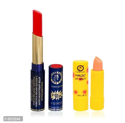 Colors Queen Non Transfer Long Lasting Matte Lipstick (Salmon) With Lip Balm