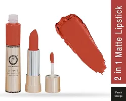 Colors Queen 2 in 1 Long Lasting Matte Lipstick (Peach Orange) With Soft Kajal-thumb1