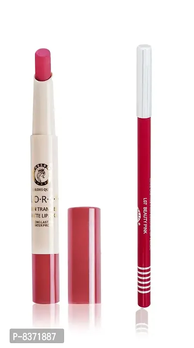 Colors Queen Non Transfer Matte Lipstick (Neon Pink) With lip Pencil