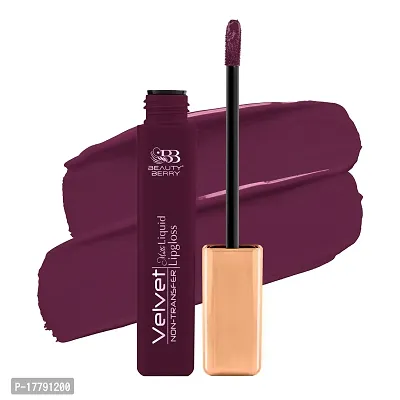 Beauty Berry Velvet Non Transfer Liquid Lipstick for Women (Purple Reign)