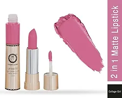 Colors Queen 2 in 1 Long Lasting Matte Lipstick (Collage girl) With Soft Kajal-thumb1