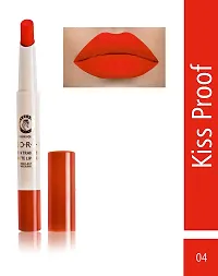 Colors Queen Non Transfer Matte Lipstick (Coral Orange) With lip Pencil-thumb1