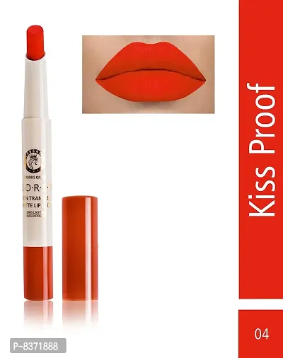 Colors Queen Non Transfer Matte Lipstick (Coral Orange) With lip Pencil-thumb2