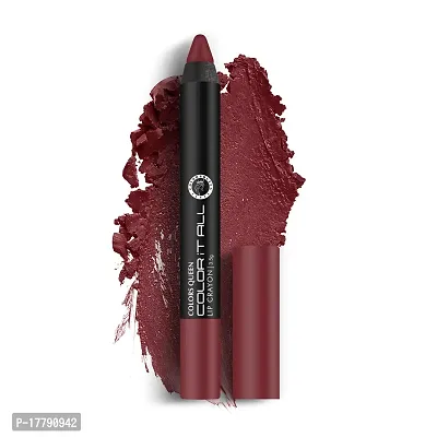 Colors Queen Color It All Non-Transfer Lip Crayon Lipstick Long Lasting Crayon Lipstick with Creamy Matte Finish Smudge Proof and Kiss Proof Lip Crayon for Women (Plum House, 3.5 gram)