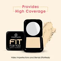 Colors Queen Fit for U Matte Compact Powder with SPF | 2 in 1 Oil Free Compact, UV Protection, Pore Minimizing, Blends Effortlessly | Face Compact for Women (Warm Beige, 18g)-thumb3