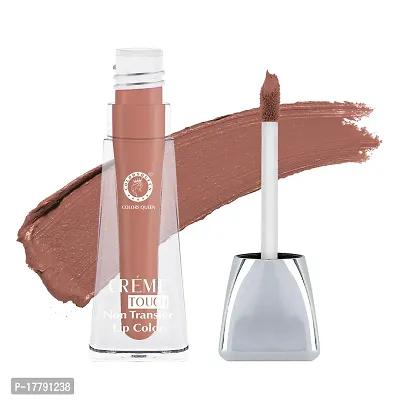 Colors Queen Cregrave;me Touch Non Transfer lipstick Waterproof Lipstick Long Lasting stays up to 18 hrs. Smudge Proof Non Sticky and Non Drying Liquid Lipstick For Women (Caramel Nude)