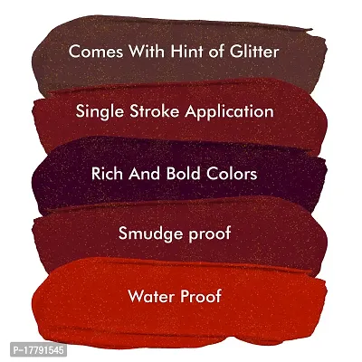 Colors Queen Queen Blast Glittering Matte Lipstick (Burgundy Shine, 3.8 g)-thumb3