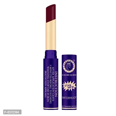 Colors Queen LIPSTICK STAR Premium Waterproof Non Transfer Pure Matte, 18 Hours Stay Shade Royal Mahroon-thumb3