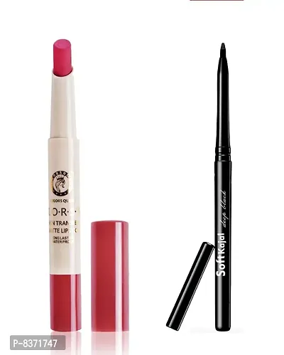 Colors Queen Non Transfer Matte Lipstick (Neon Pink) with soft Kajal